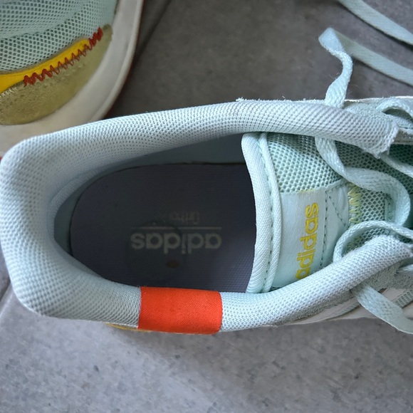 Adidas Light Green and Orange Running Shoes - Picture 4 of 7